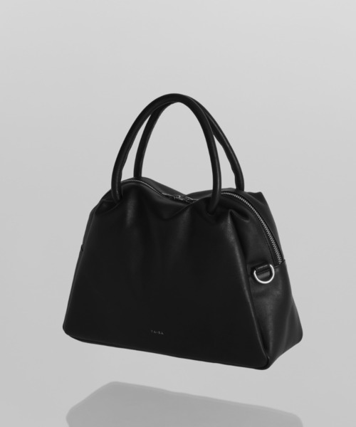 YArKA（ヤーカ）の「【YArKA/ヤーカ】real leather sharp & soft mix nuance boston bag M [sas2] / 直曲線のニュアンスボストンバッグ（ハンドバッグ・メンズ・ブラック・FREE）」の6枚目の写真