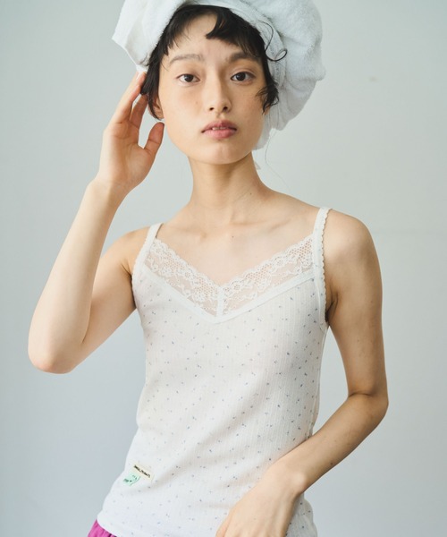 common gull products.（コモンガルプロダクツ）の「ひかりが薄い日のレースタンクトップ（タンクトップ・レディース・アイボリー/ホワイト系/ピンク系・フリー）」の7枚目の写真
