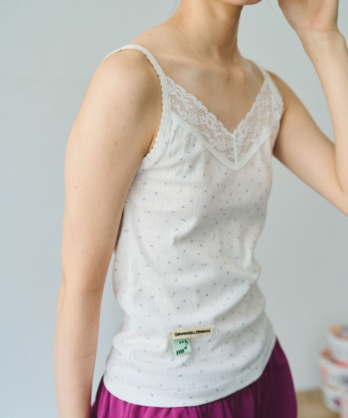 common gull products.（コモンガルプロダクツ）の「ひかりが薄い日のレースタンクトップ（タンクトップ・レディース・アイボリー/ホワイト系/ピンク系・フリー）」の10枚目の写真