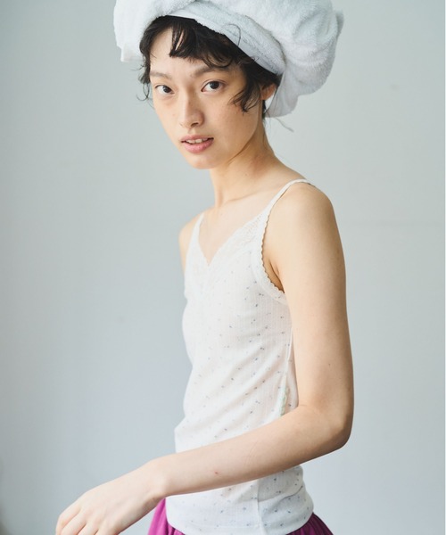 common gull products.（コモンガルプロダクツ）の「ひかりが薄い日のレースタンクトップ（タンクトップ・レディース・アイボリー/ホワイト系/ピンク系・フリー）」の13枚目の写真