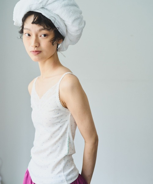 common gull products.（コモンガルプロダクツ）の「ひかりが薄い日のレースタンクトップ（タンクトップ・レディース・アイボリー/ホワイト系/ピンク系・フリー）」の14枚目の写真