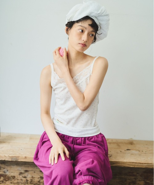 common gull products.（コモンガルプロダクツ）の「ひかりが薄い日のレースタンクトップ（タンクトップ・レディース・アイボリー/ホワイト系/ピンク系・フリー）」の22枚目の写真