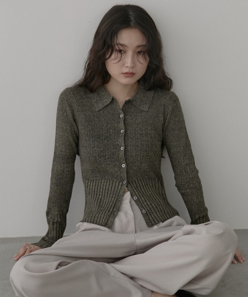 Aunt Marie's（アントマリーズ）の「ランダムリブポロニット（Tシャツ/カットソー・レディース・グレー/キャメル/ブラック/その他・FREE）」の4枚目の写真