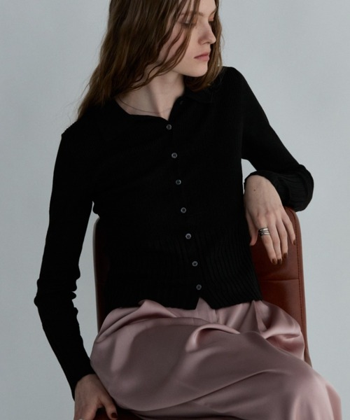 Aunt Marie's（アントマリーズ）の「ランダムリブポロニット（Tシャツ/カットソー・レディース・グレー/キャメル/ブラック/その他・FREE）」の9枚目の写真