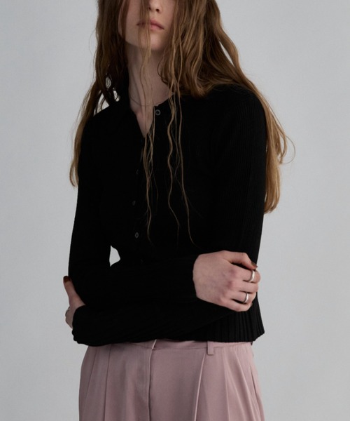 Aunt Marie's（アントマリーズ）の「ランダムリブポロニット（Tシャツ/カットソー・レディース・グレー/キャメル/ブラック/その他・FREE）」の8枚目の写真