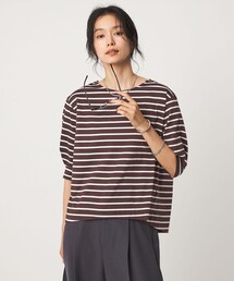 フォルム スリーブ ボーダー Tシャツ