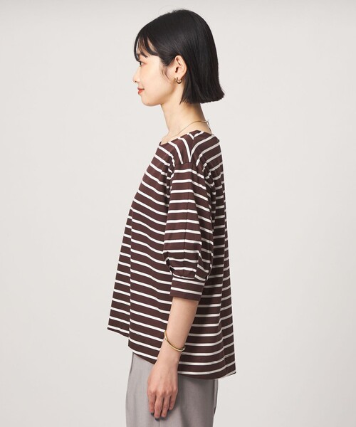 green label relaxing(グリーンレーベルリラクシング)の「フォルム スリーブ ボーダー Tシャツ(Tシャツ/カットソー・レディース・ブラウン系/オフホワイト・FREE)」の14枚目の写真