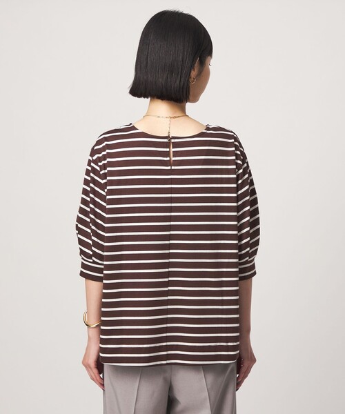 green label relaxing(グリーンレーベルリラクシング)の「フォルム スリーブ ボーダー Tシャツ(Tシャツ/カットソー・レディース・ブラウン系/オフホワイト・FREE)」の15枚目の写真