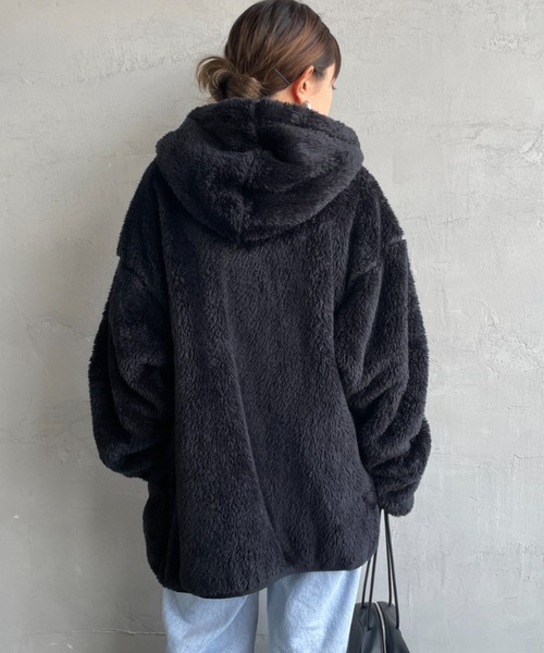 Champion（チャンピオン）の「【WEB先行予約】[Champion/チャンピオン] ボアフリース ジップフードジャケット(WEB限定)（その他アウター・レディース・ネイビー/ブラック・XL/M/L）」の11枚目の写真