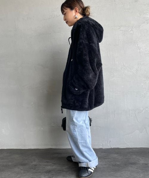 Champion（チャンピオン）の「【WEB先行予約】[Champion/チャンピオン] ボアフリース ジップフードジャケット(WEB限定)（その他アウター・レディース・ネイビー/ブラック・XL/M/L）」の13枚目の写真