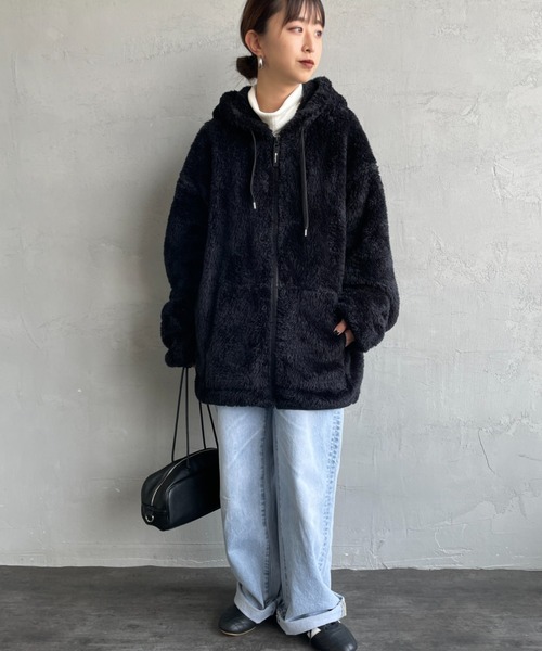 Champion（チャンピオン）の「【WEB先行予約】[Champion/チャンピオン] ボアフリース ジップフードジャケット(WEB限定)（その他アウター・レディース・ネイビー/ブラック・XL/M/L）」の16枚目の写真