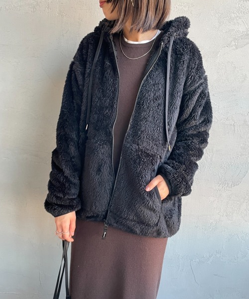 Champion（チャンピオン）の「【WEB先行予約】[Champion/チャンピオン] ボアフリース ジップフードジャケット(WEB限定)（その他アウター・レディース・ネイビー/ブラック・XL/M/L）」の20枚目の写真