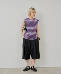 WHIMSIC | 【UNISEX/2サイズ展開】ボーダースリーブレスTシャツ(タンクトップ)
