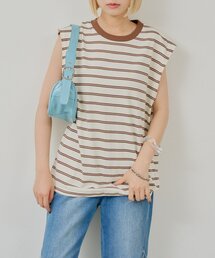 WHIMSIC | 【UNISEX/2サイズ展開】ボーダースリーブレスTシャツ(タンクトップ)