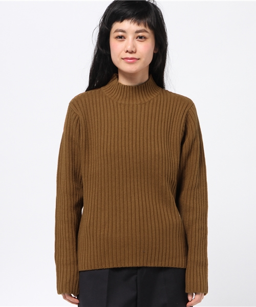 OUTLET（アウトレット）の「【mystic】リブタートルニットプルオーバー（ニット/セーター・レディース・キャメル/レッド/ブラック/オフホワイト・FREE）」の5枚目の写真