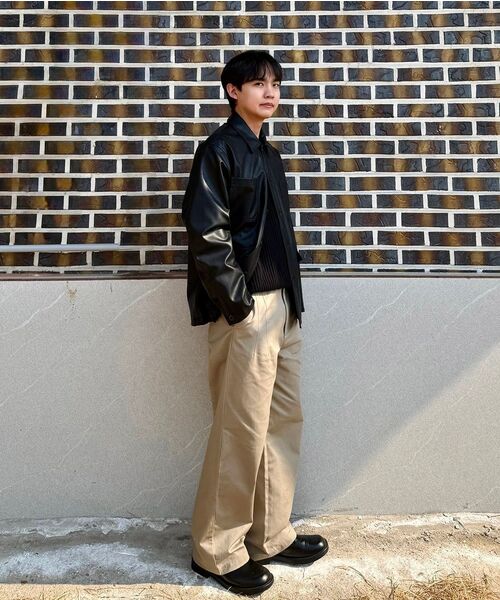 WORK ON BODY OFF（ワークオンボディオフ）の「クレワイドコットンチノパンツ[ベージュ]（その他パンツ・メンズ・ベージュ・LARGE/MEDIUM/X-LARGE）」の4枚目の写真