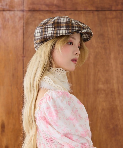 kaorinomori(カオリノモリ)の「kaorinomori ☆トフルハンチング / カオリノモリ(ハンチング/ベレー帽・レディース・ブラウン/ブルー/ピンク・M/57.5cm)」の17枚目の写真
