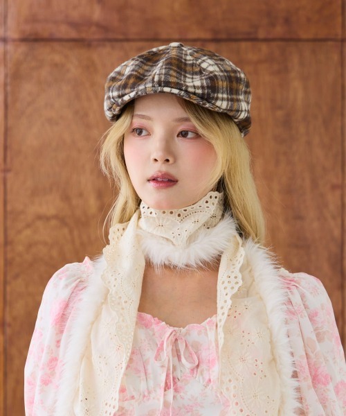 kaorinomori(カオリノモリ)の「kaorinomori ☆トフルハンチング / カオリノモリ(ハンチング/ベレー帽・レディース・ブラウン/ブルー/ピンク・M/57.5cm)」の18枚目の写真