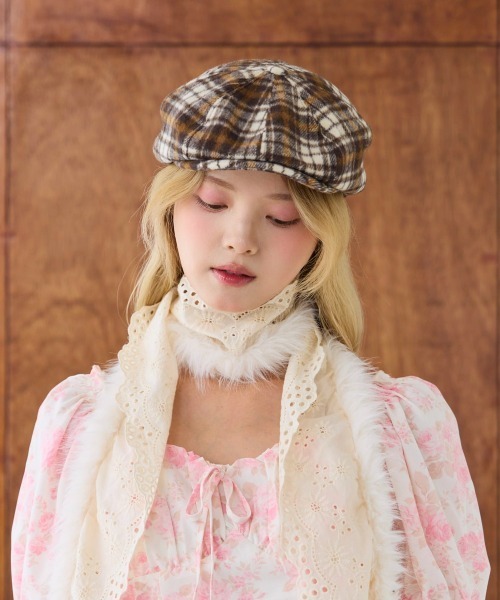 kaorinomori(カオリノモリ)の「kaorinomori ☆トフルハンチング / カオリノモリ(ハンチング/ベレー帽・レディース・ブラウン/ブルー/ピンク・M/57.5cm)」の19枚目の写真