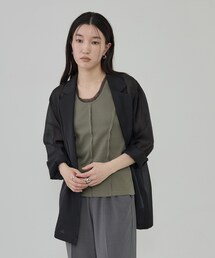 チュール付きリブタンク