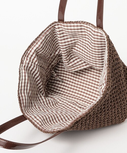 BEAMS COUTURE(ビームスクチュール)の「ペーパーヤーン トート バッグ(トートバッグ・レディース・イエロー/ブラウン/ピンク・ONE SIZE)」の5枚目の写真