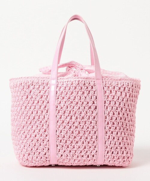 BEAMS COUTURE(ビームスクチュール)の「ペーパーヤーン トート バッグ(トートバッグ・レディース・イエロー/ブラウン/ピンク・ONE SIZE)」の6枚目の写真