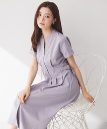 index | 【接触冷感/吸水速乾/UVケア】リネンライクサイドベルトシャツワンピース《透け防止/洗濯機OK》(ワンピース)