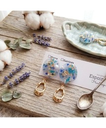 【Espoir et la lune】変形オーバルゴールドチャームのピアス(MA)