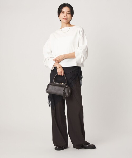 green label relaxing(グリーンレーベルリラクシング)の「<スタイリスト兵藤千尋さんコラボ>クロップド ワイド ロングスリーブ Tシャツ UVカット(Tシャツ/カットソー・レディース・ネイビー/オフホワイト/ダークグレー・FREE)」の14枚目の写真