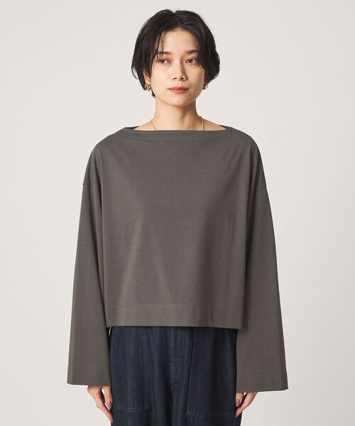 green label relaxing(グリーンレーベルリラクシング)の「<スタイリスト兵藤千尋さんコラボ>クロップド ワイド ロングスリーブ Tシャツ UVカット(Tシャツ/カットソー・レディース・ネイビー/オフホワイト/ダークグレー・FREE)」の22枚目の写真