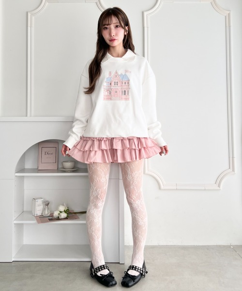 Loueme(ルエム)の「ファンシーステッチプリントスウェット(スウェット・レディース・チャコールグレー/ホワイト・FREE)」の8枚目の写真