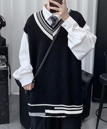 Line V-Neck Knit Vest ラインVネックニットベスト