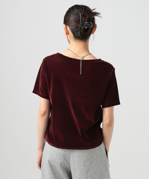 BAYFLOW(ベイフロー)の「シアーベロア半袖Tシャツ(Tシャツ/カットソー・レディース・アイボリー/ボルドー/ブラウン・FREE)」の9枚目の写真
