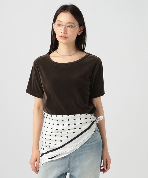 BAYFLOW(ベイフロー)の「シアーベロア半袖Tシャツ(Tシャツ/カットソー・レディース・アイボリー/ボルドー/ブラウン・FREE)」の12枚目の写真
