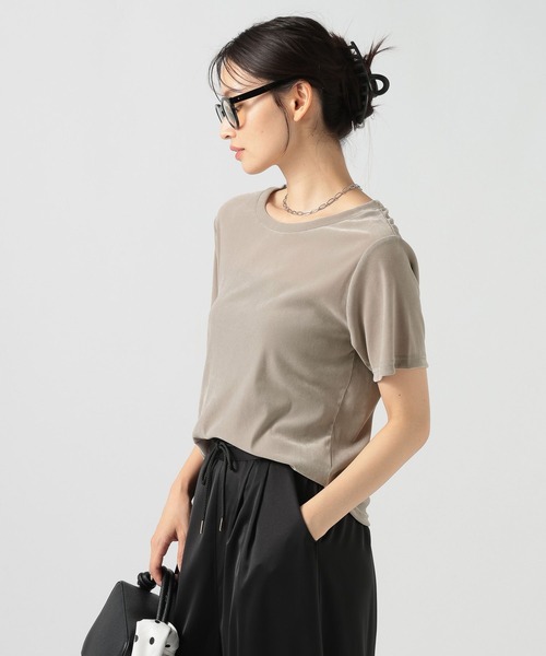 BAYFLOW(ベイフロー)の「シアーベロア半袖Tシャツ(Tシャツ/カットソー・レディース・アイボリー/ボルドー/ブラウン・FREE)」の18枚目の写真