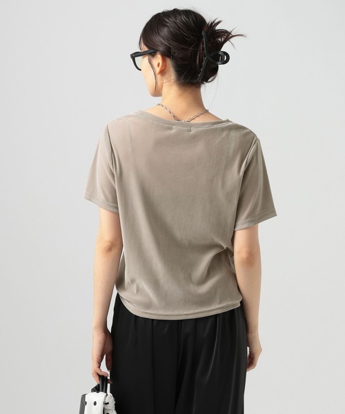 BAYFLOW(ベイフロー)の「シアーベロア半袖Tシャツ(Tシャツ/カットソー・レディース・アイボリー/ボルドー/ブラウン・FREE)」の20枚目の写真