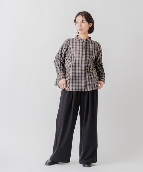 Kelen(ケレン)の「「KELEN / ケレン」バックフレアパネルチェックブラウス(シャツ/ブラウス・レディース・グレー/マスタード・S/M)」の10枚目の写真