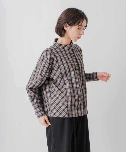 Kelen(ケレン)の「「KELEN / ケレン」バックフレアパネルチェックブラウス(シャツ/ブラウス・レディース・グレー/マスタード・S/M)」の11枚目の写真