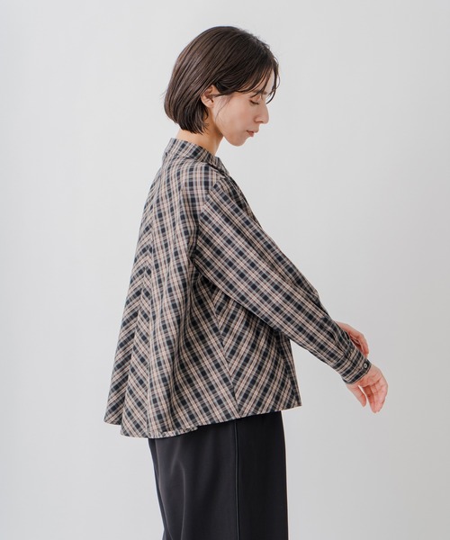 Kelen(ケレン)の「「KELEN / ケレン」バックフレアパネルチェックブラウス(シャツ/ブラウス・レディース・グレー/マスタード・S/M)」の13枚目の写真