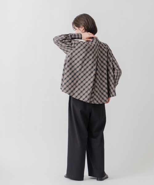 Kelen(ケレン)の「「KELEN / ケレン」バックフレアパネルチェックブラウス(シャツ/ブラウス・レディース・グレー/マスタード・S/M)」の14枚目の写真
