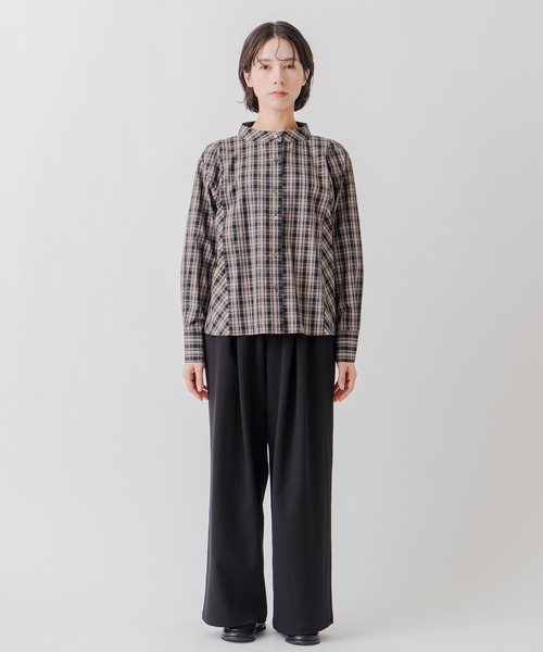 Kelen(ケレン)の「「KELEN / ケレン」バックフレアパネルチェックブラウス(シャツ/ブラウス・レディース・グレー/マスタード・S/M)」の16枚目の写真