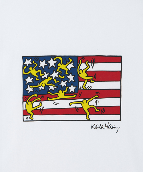 MUSINSA STANDARD KIDS（ムシンサスタンダードキッズ）の「[キスヘリングコレクション] アメリカンフラッグTシャツ [ホワイト]（Tシャツ/カットソー・レディース・その他・120/130/140/150/160）」の5枚目の写真