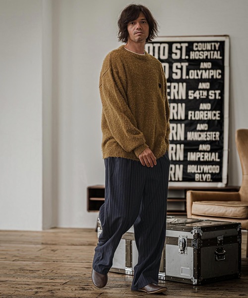 CAMBIO(カンビオ)の「mp15326- Pinstripe Pinched Tuck Wide Straight Pants ワイドストレートパンツ(CAM26AW-025)(その他パンツ・メンズ・ブラック/ネイビー/ブルー・S/M/L)」の20枚目の写真