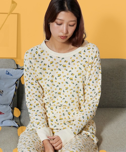 FRUIT OF THE LOOM(フルーツオブザルーム)の「FRUIT OF THE LOOM/フルーツオブザルーム FTL ワッフル長袖上下セット 長袖トップス フルレングスパンツ リラックス パジャマ お泊り 旅行 メンズ レディース ユニセックス 2026年 秋 秋服 冬 冬服(ルームウェア/パジャマ・レディース・レッド系1/レッド系2/オレンジ/グリーン/イエロー・S/M/L/XL)」の5枚目の写真