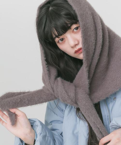 SMELLY(スメリー)の「『WEB/一部店舗限定カラー』シャギーサンカクマフラー(マフラー・レディース・ブラウン/ブラック/グレー/ライトブルー・-)」の13枚目の写真