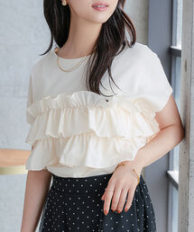 [ 低身長向けサイズ ] ティアードフリルTシャツ