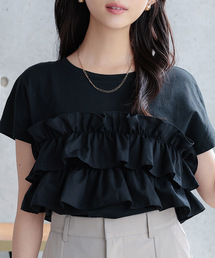 [ 低身長向けサイズ ] ティアードフリルTシャツ