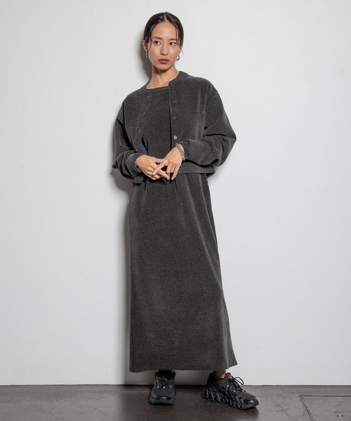 HEREIAM(ヘレイアム)の「【HEREIAM】ムースモールオフショルワンピース(ワンピース・レディース・ライトピンク/チャコール・SMALL/MEDIUM)」の5枚目の写真