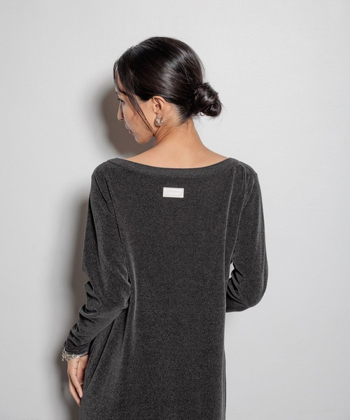 HEREIAM(ヘレイアム)の「【HEREIAM】ムースモールオフショルワンピース(ワンピース・レディース・ライトピンク/チャコール・SMALL/MEDIUM)」の6枚目の写真