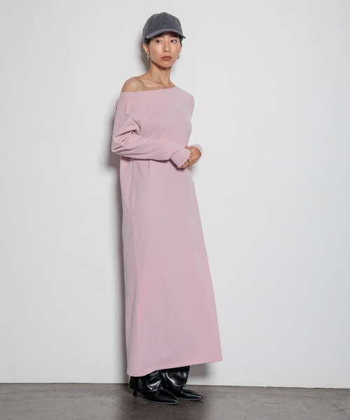 HEREIAM(ヘレイアム)の「【HEREIAM】ムースモールオフショルワンピース(ワンピース・レディース・ライトピンク/チャコール・SMALL/MEDIUM)」の9枚目の写真
